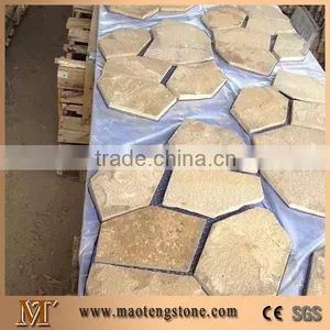 Yellow Natural Slate Irregular Shape Tiles Decorative Stone For Walls thumbnail-1
