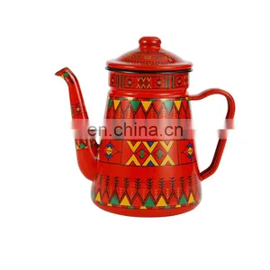 Tea Pot Coffee Kettle Steel Enamel Camping Kettle thumbnail-1