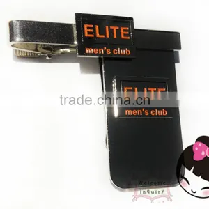 Custom Metal Lapel Pin Money Clip Tie Clip Elite Men's Club Soft Enamel Orange Letter thumbnail-1