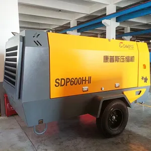 600 Cfm Operating Mode 17m3 12bar or 15m3 18bar Cummins Mining Air Compressor 12 18 Bar 550cfm 600cfm Diesel Engine Screw Air Compressor thumbnail-4