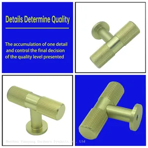 Knurled Round Aluminum Cabinet Knobs New Arrival T Bar Pull Knob thumbnail-4