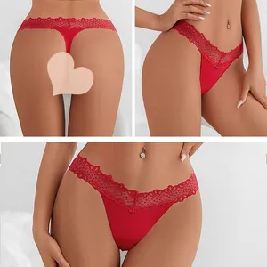 Hot Sale Cheeky Underwear Sexy Panties T-back Thongs Panties Sexy Underwear Lace Thongs for Women thumbnail-1