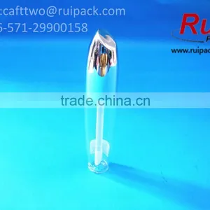 Clear Round Lip Gloss Container With Shiny Silver Cap, Empty Transparent Lip Gloss Tube With Brush Cap thumbnail-2