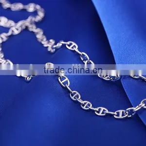 Latest Jewelry Product Designs 2015 Rhodium Plated Flat Curb Chain Sun Necklace thumbnail-6