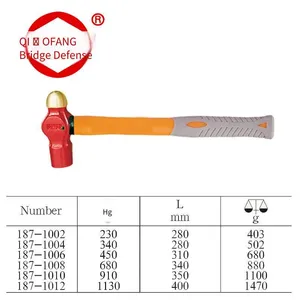 Explosion-proof Plastic Handle Nipple Hammer, Made of Beryllium Bronze and Aluminum Bronze, Weighing From 230g to 1130g thumbnail-3