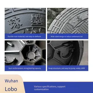 Lubao Manufacturer of Ductile Iron Anti-settlement Manhole Covers 750*950, Five or Six Anti-sewage Heavy-duty Inspection Wells, Adjustable thumbnail-3