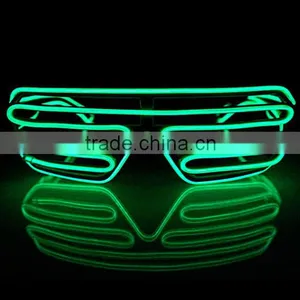 Black Frame EL Light Flashing Shutter Shades Glasses thumbnail-1