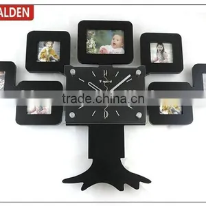 7 Pictures Tree Shaped Decorative Photo Picture Frame Wall Clock thumbnail-1