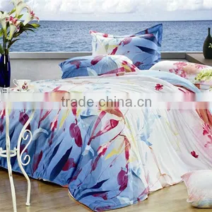 Pigment Print Leaf Plant Bedding Cotton Duvet Cover Bed Set thumbnail-1