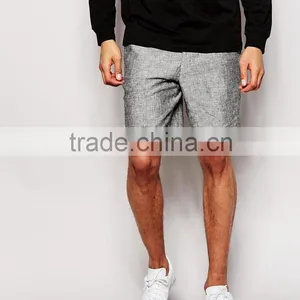 Slim Fit Smart Bermuda Shorts In 100% Linen Clothing thumbnail-1