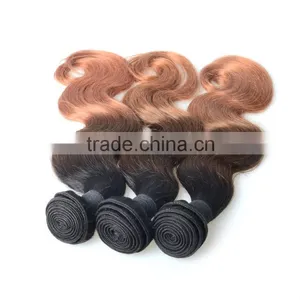 Hot Fashionable Colored Two Tone Hair Weave Body Wave Human Hair Weft Extensions Ombre Brazilian Hair thumbnail-1