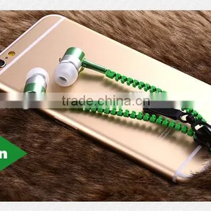 3.5mm Super Bass Sound Zipper Earphone With Speaker thumbnail-1