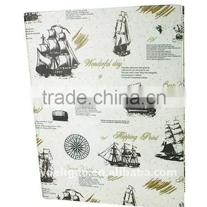 Sailing Printed Art Paper Wrapping O Ring Binder Desktop File Folder for Office Stationery Cardboard A4 or FC Size thumbnail-1