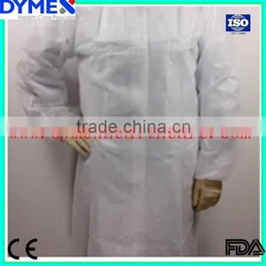 Disposable White Waterproof Lab Coat With Snaps thumbnail-3