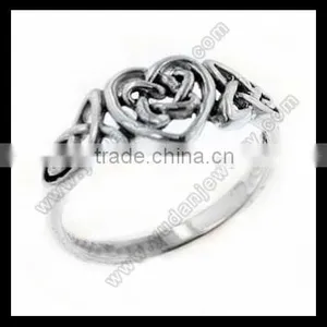 Stainless Steel Women's Celtic Eternity Claddagh Engagement Ring thumbnail-5