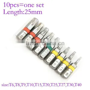 10pcs 25mm 1/4 Inch Hex Shank Torx Head Screwdriver Bits Electric Screwdriver Bits AR-23 thumbnail-2