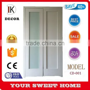 Water Based Paint Finished Glass Solid Wood Closet Sliding Doors Supplier's Choice thumbnail-1