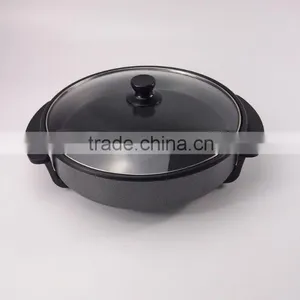 Black Non-Stick Skillet Electric Frying Pan Temperature Control With Glass Lid thumbnail-2
