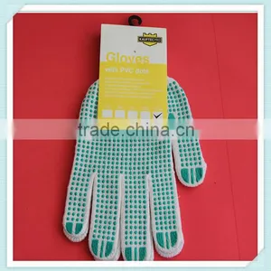 10 Gauge Green PVC Dotted Cotton Hand Gloves thumbnail-1