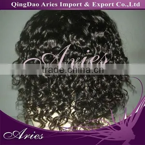 Malaysian Virgin Hair #4 Color Full Lace Wig Spiral Curl thumbnail-1