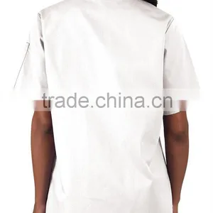 Women's Basic Fit Short Sleeve Chef Uniform Chef Jacket 100% Cotton thumbnail-2