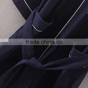 New 2016 Men Waffle Cotton Bathrobes Men Bathroom Spa Robe Male Plus Size Pajamas Traditional Yukata Sleepwear thumbnail-6