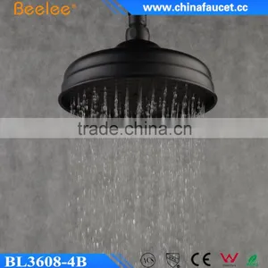 Black Round Brass Shower ORB Ceiling Wall Rainfall Shower Head thumbnail-4