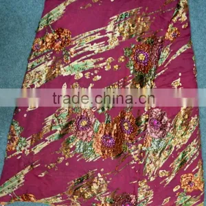 Polyester Super Hand Work Silk Velvet Super Silk Velvet Fabric for African Dress thumbnail-3