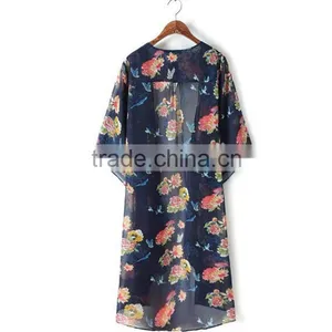 Latest Design Customaize Pattern Polyester Chiffon Kaftan Dress Indonesia thumbnail-3