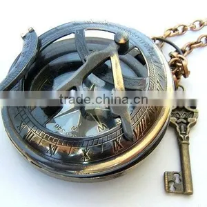 Sundial Compass-Brass NAUTICAL SUNDIAL COMPASS PENDANT thumbnail-1
