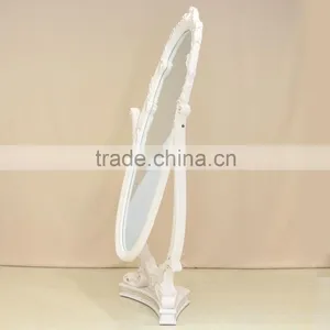 Elegant Modern Wood Dress Mirror With Stand thumbnail-1
