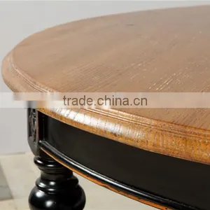 French Style Wooden Round Side Coffee Table thumbnail-5
