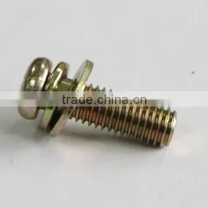 Yellow Zinc Cross Recessed Pan Head Combination Screws thumbnail-2