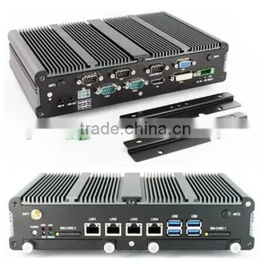 Fanless Mini Industrial Box PC Intel I3-3217UE Wireless Support LTE WLAN Dual Hot Swappable SATA Storage thumbnail-1