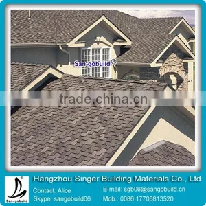 Coloured Glaze Material and Plain Roof Tiles Type Asphalt Roofing Shingles thumbnail-1