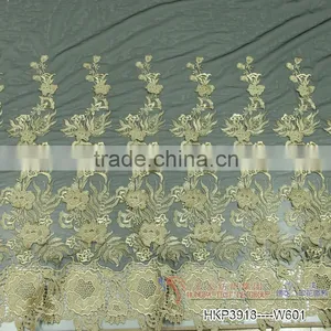 2015 80cm Width Gold Metallic Water Soluble Lace 3D Mesh Wide Lace Trim thumbnail-1