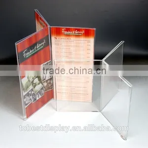 3 Sided Clear Acrylic Menu Holder,acrylic Menu Stand,acrylic a5 Menu Stand Factory Price thumbnail-1