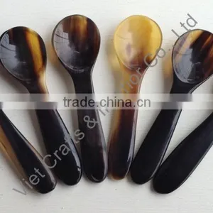 Organic Horn Spoon, Tinny Spoon for Salt, Sugar, Size 7.5cm thumbnail-1