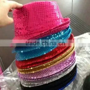 Fashion Flashing Fedora Sequin Gangster Hat Hot Jazz Hat Cap thumbnail-2