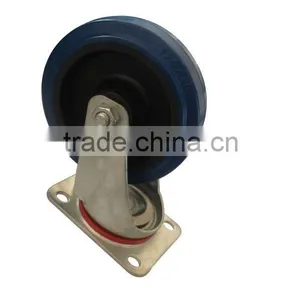 Swivel Blue Elastic Rubber Caster thumbnail-1