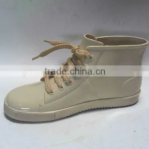 Women Plastic Transparent Jelly Wellington Boots thumbnail-1