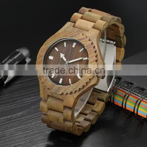 2016 Fashion Quartz Bamboo Wood Watch Mens Wooden Watches thumbnail-2