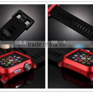 2016 Hot New Products for Apple Watch Silicone Band Wristband Strap With Aluminum Metal Case Cover thumbnail-6