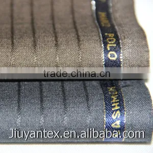 China Manufacturer High Quality T/R/W 65/25/10 Woven Stripe Plain Weave Wool Cashmere Shinning Suitings Fabric for Italy Market thumbnail-4