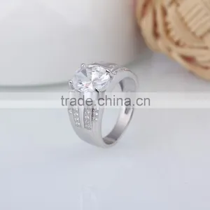 925 Sterling Silver Wide Band Dome Pave Setting Ring thumbnail-5