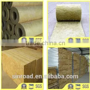 Materials Construction Water Insulated 80kg/m3 Rock Wool Pipe / Tube Fireproof Insulation thumbnail-6