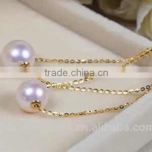8-8.5mm AAA Natural White 18k Gold Pearl Pendant, Pearl Pendant Designs Gold, Akoya Pearl Pendant thumbnail-3