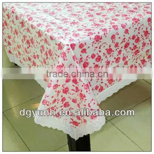 Red Flowers Tablecloth & Tablecloth Rolls thumbnail-1