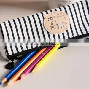 Wholesale Customizable Clear Unbranded School White Canvas Pencil Case for Teenagers thumbnail-2