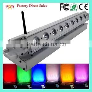 Most Popular Rechargeable Wifi Phone IOS Android App Wireless DMX Battery Powered 6in1 RGBWAUV 9pcs 18w LED Wall Washer Light thumbnail-1